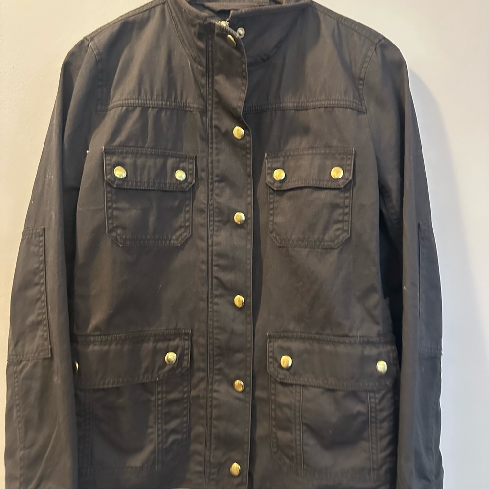J Crew Downtown Field Jacket Size Small Mossy Brown Green Military - Picture 8 of 12